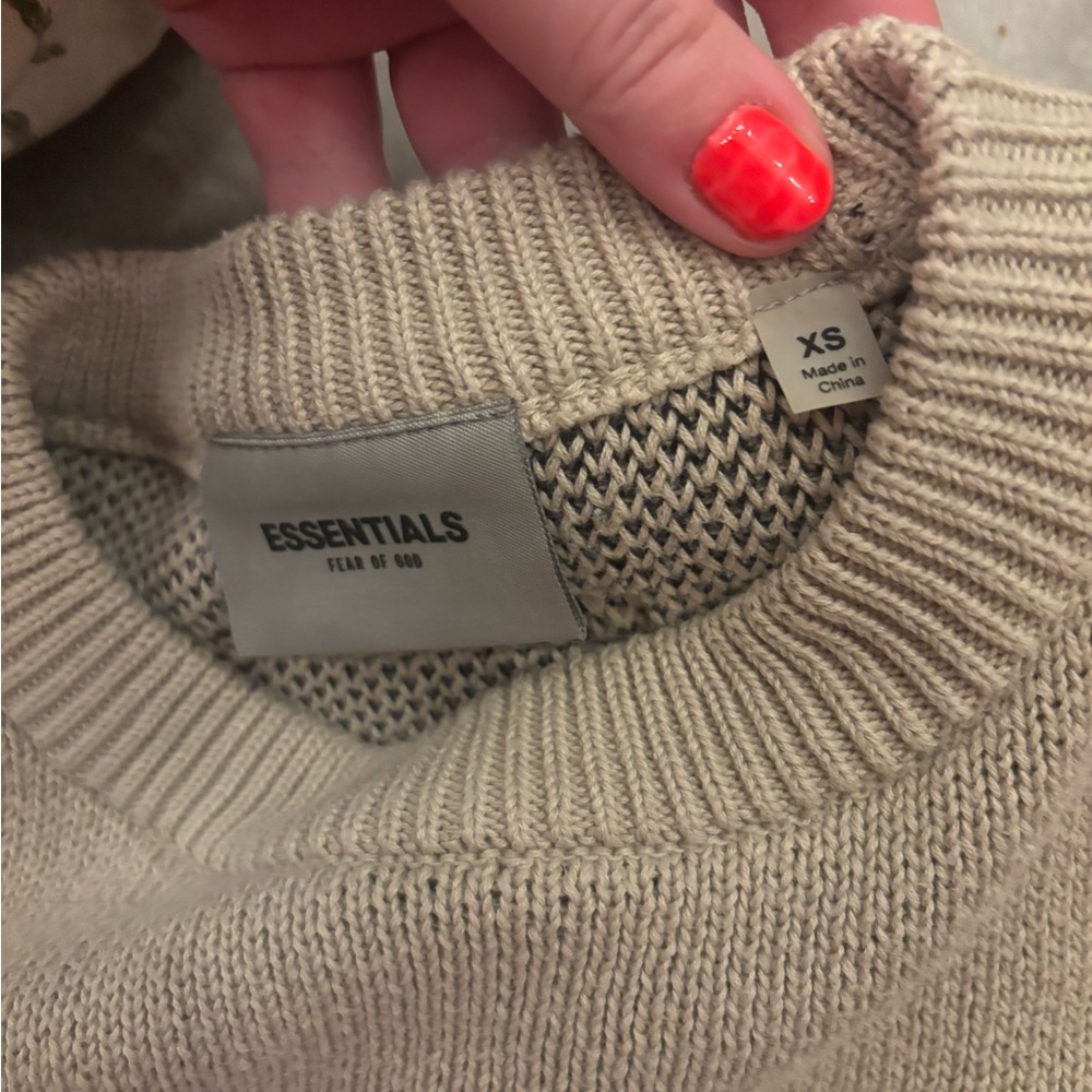 Essentials Cream Knit Pullover - image 3